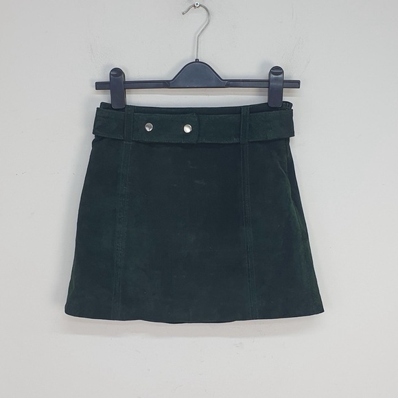 Zara Forest Green Suede Skirt - Picture 5 of 9